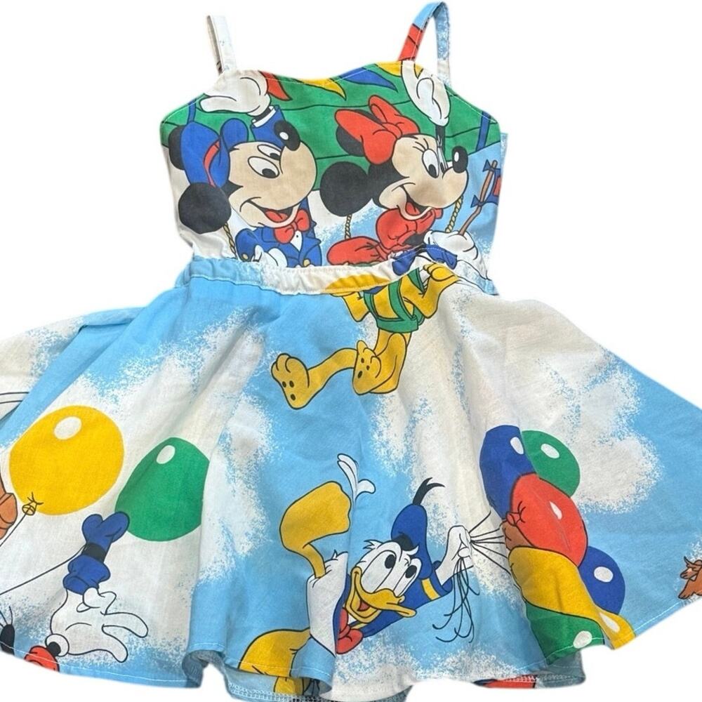Little Wonders Custom 4T Disney Mickey Minnie Vintage Sheet Tie Back Twirl Dress